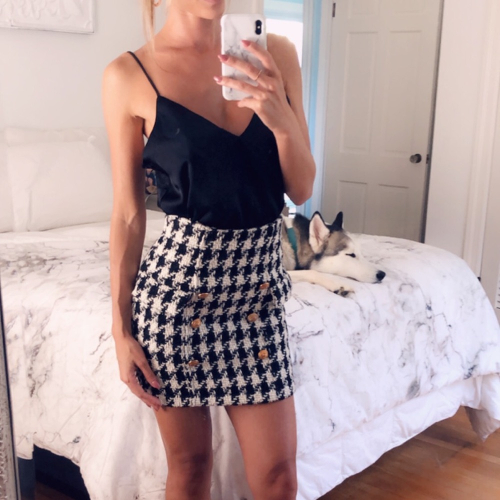 Houndstooth Mini Skirt